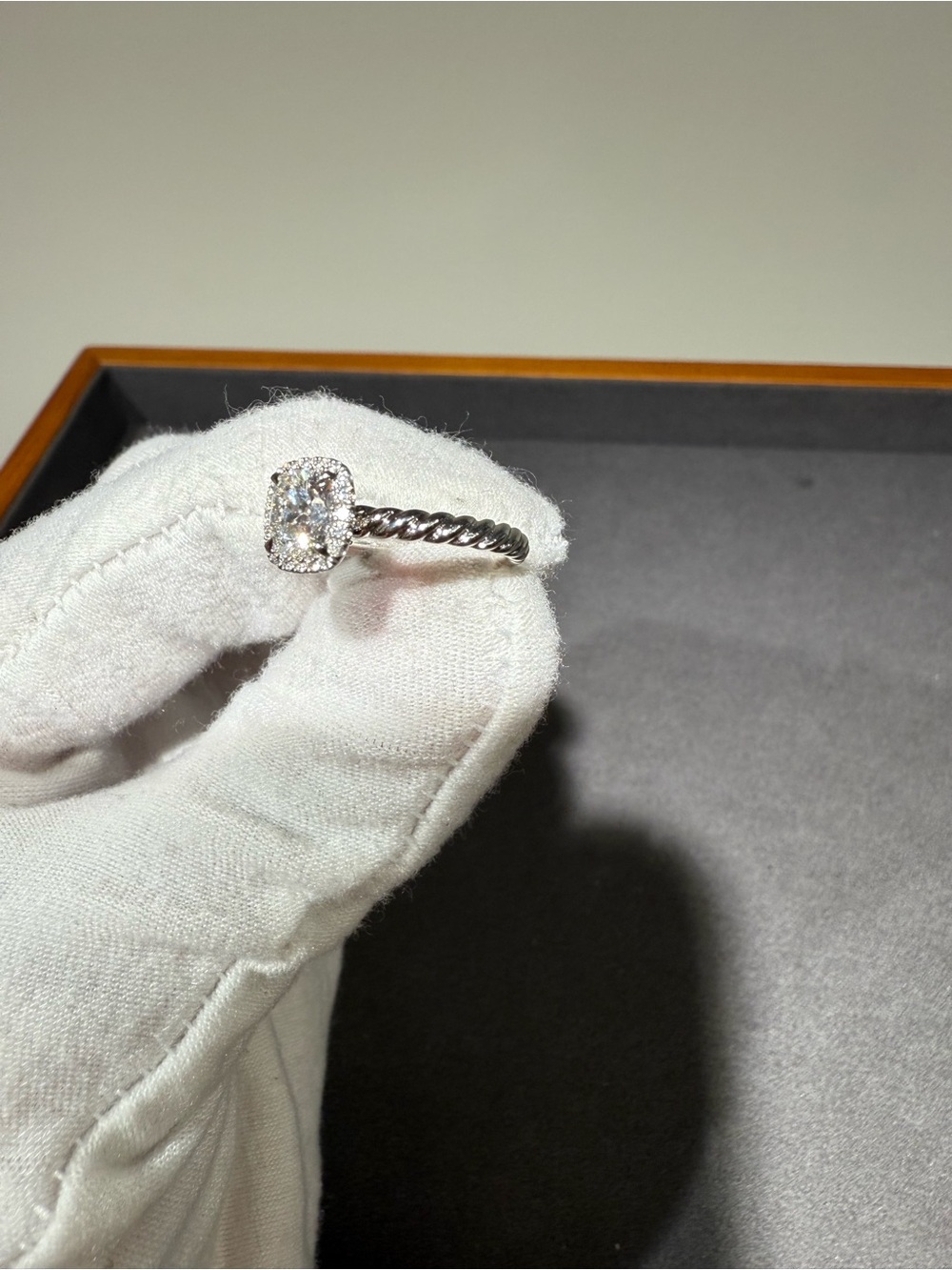 David Yurman Cable Petite Halo engagement ring. - Picture 12 of 13